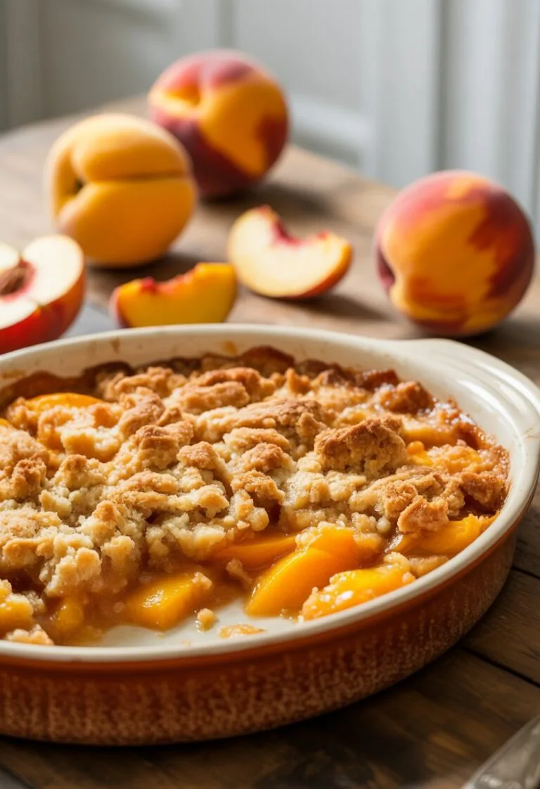 peach crisp with fresh peaches
