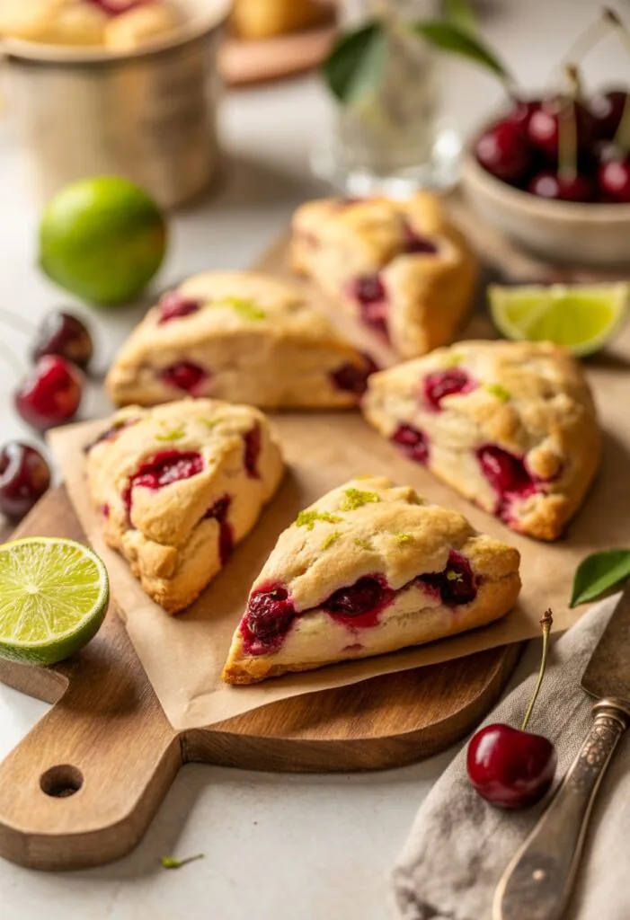 Cherry lime scones